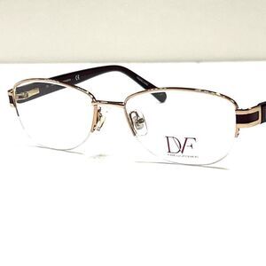 NEW Diane von Furstenberg DVF 8039 601 Glossy Gold Eyeglass Half Frame 50-17-135